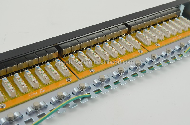LY-PP6A-17 1u 19インチt568bとt568a stp cat6a 24ポートシールド付きパッチパネル仕入れ・メーカー・工場