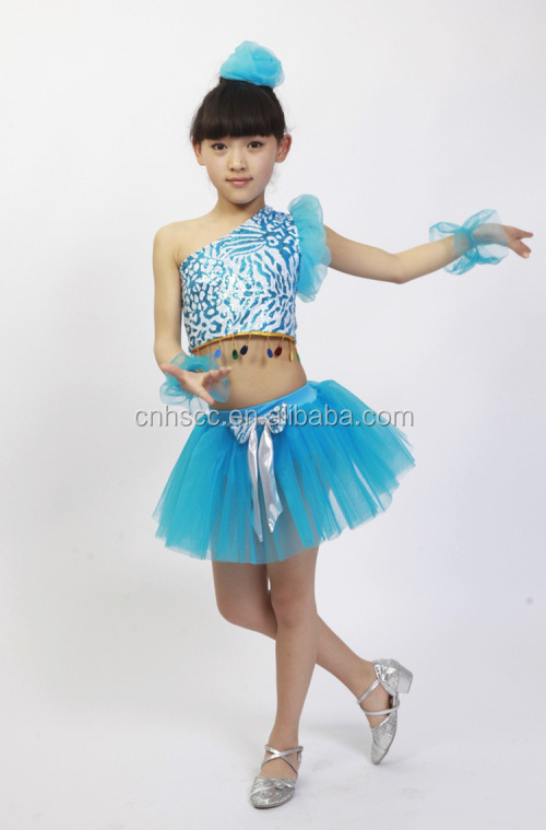 最新デザインの子供の女の子ラテンダンスのドレス女の子の片方の肩ヒョウラテンダンスのドレス問屋・仕入れ・卸・卸売り