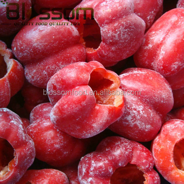 China frozen vegetables IQF red or green or yellow bell color pepper