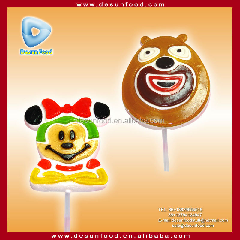 Double taste Jelly candy coated marshmallow lollipop