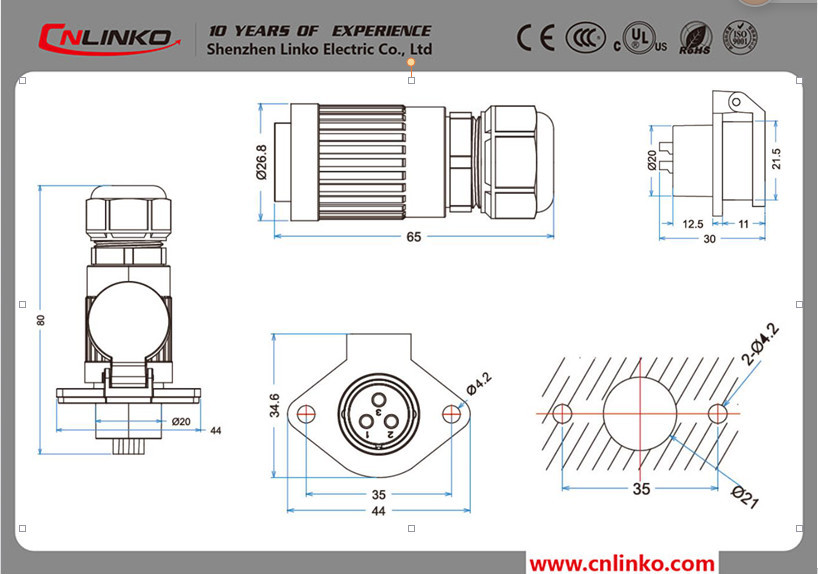 中国工場cnl<em></em>inkom20ip659ピンのプラスチック電気コネクター防水9ピンac電源コネクタ円形電源コネクター仕入れ・メーカー・工場