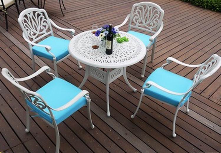 alumínio fundido pátio mesa e cadeiras