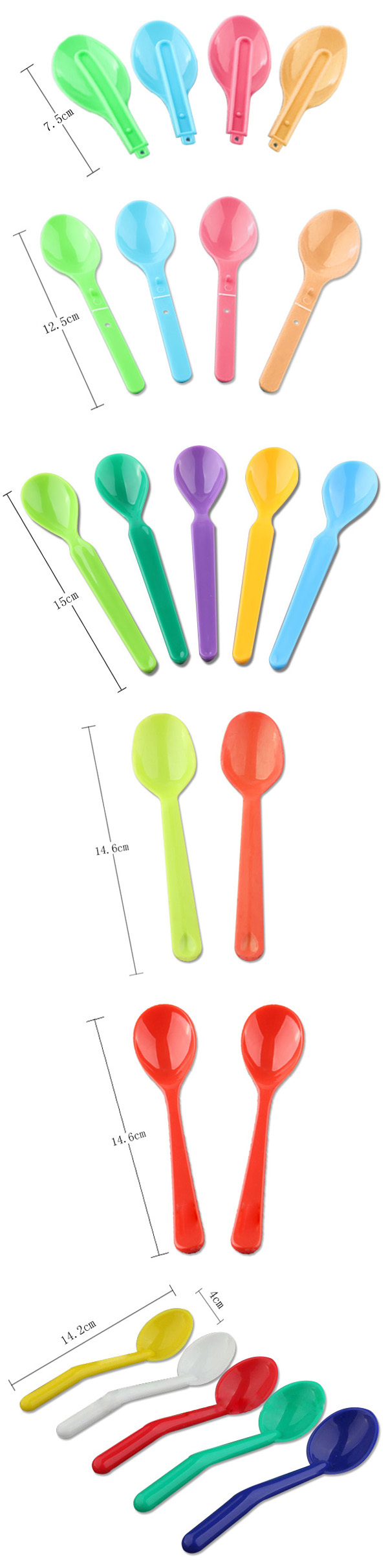Plastic foldable food spoon for congee or sauce for sale