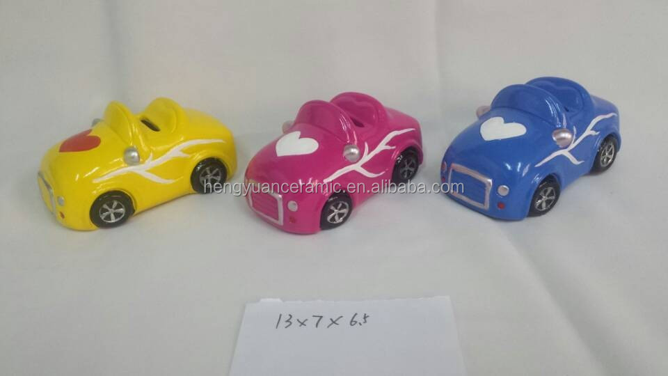 車の形のキュートなデザインドロマイトコインバンク/cearmic金安全な銀行昇進のギフトのために問屋・仕入れ・卸・卸売り