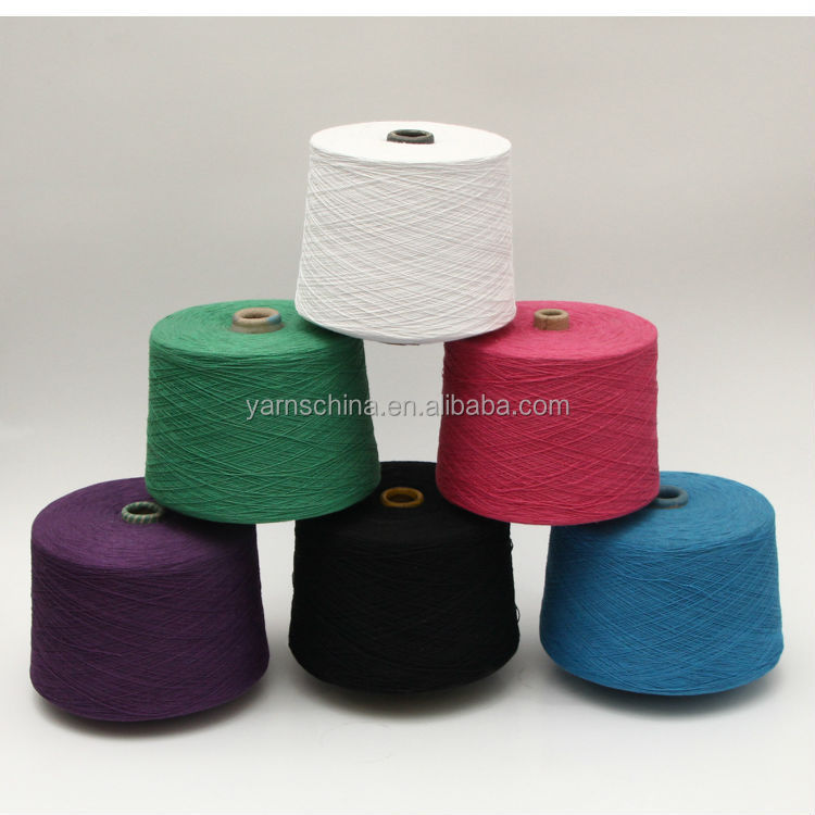 リサイクルされた綿の糸メーカーpc混紡氷丘ための糸を編む問屋・仕入れ・卸・卸売り