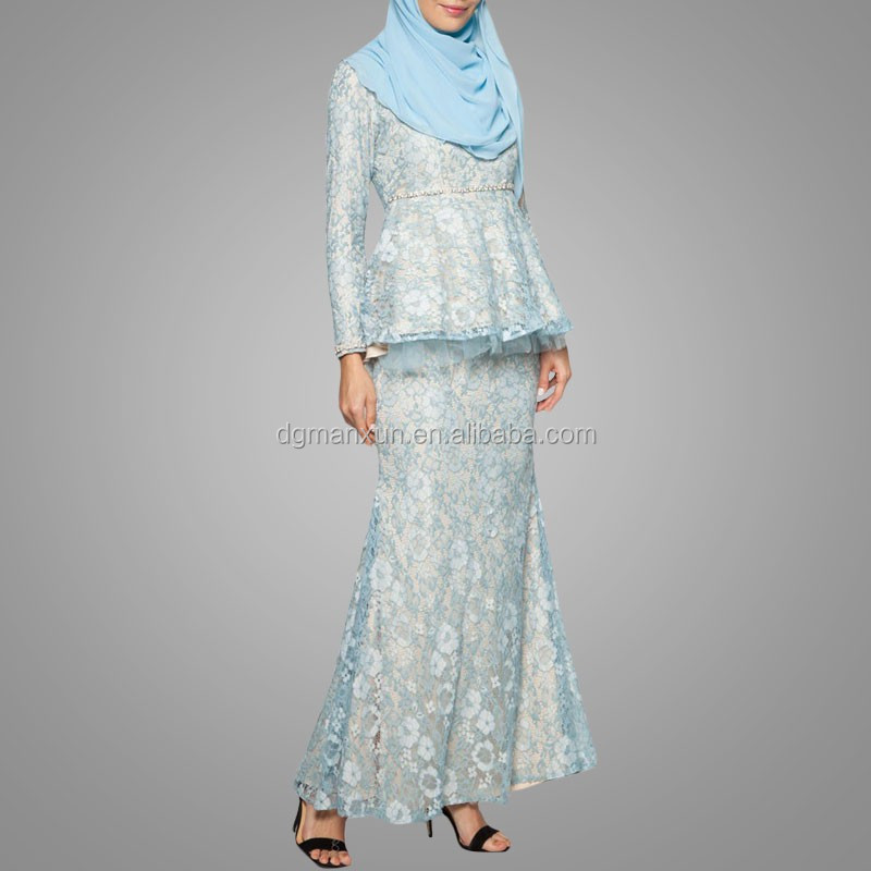 2016 manxun baju kurung high grade peplum mermaid baju kurung modern