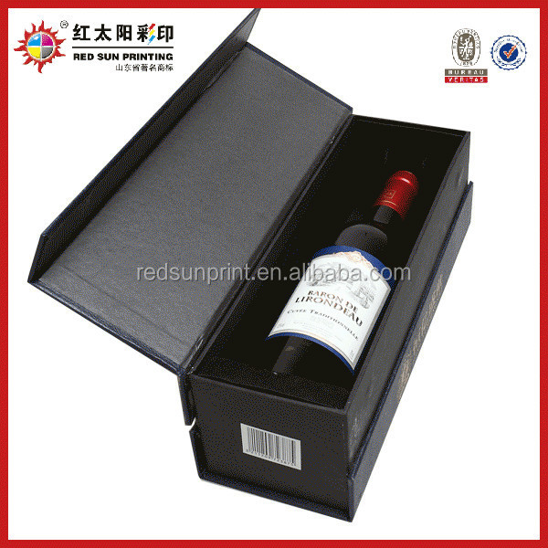 Handmade recycled cardboard red wine packaging box