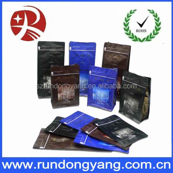 Sealable Coffee Valve Bag With side gusset coffee valve bag High quality aluminum foil coffee packaging bags