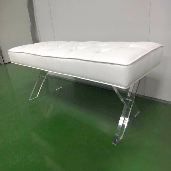 Acrylic Shower Piano Bench White Cushion Plastic Clear Sofa X