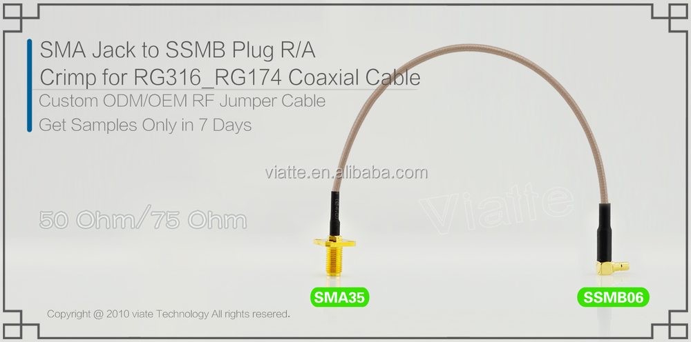 Smaジャック/へssmbメスプラグ/maler/に圧着力をrg316_rg174用同軸ケーブルのコネクター仕入れ・メーカー・工場