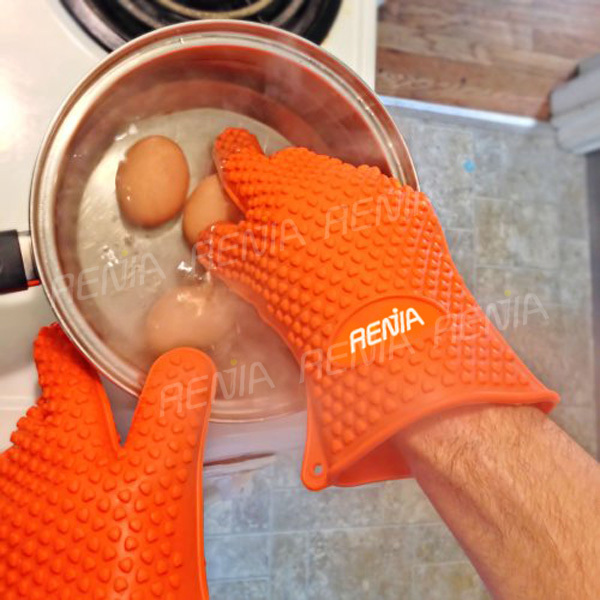 シリコーン耐熱renjiaグリルバーベキュー手袋セットシリコンオーブンミットシリコーンの炊事用手袋指熱抵抗力問屋・仕入れ・卸・卸売り