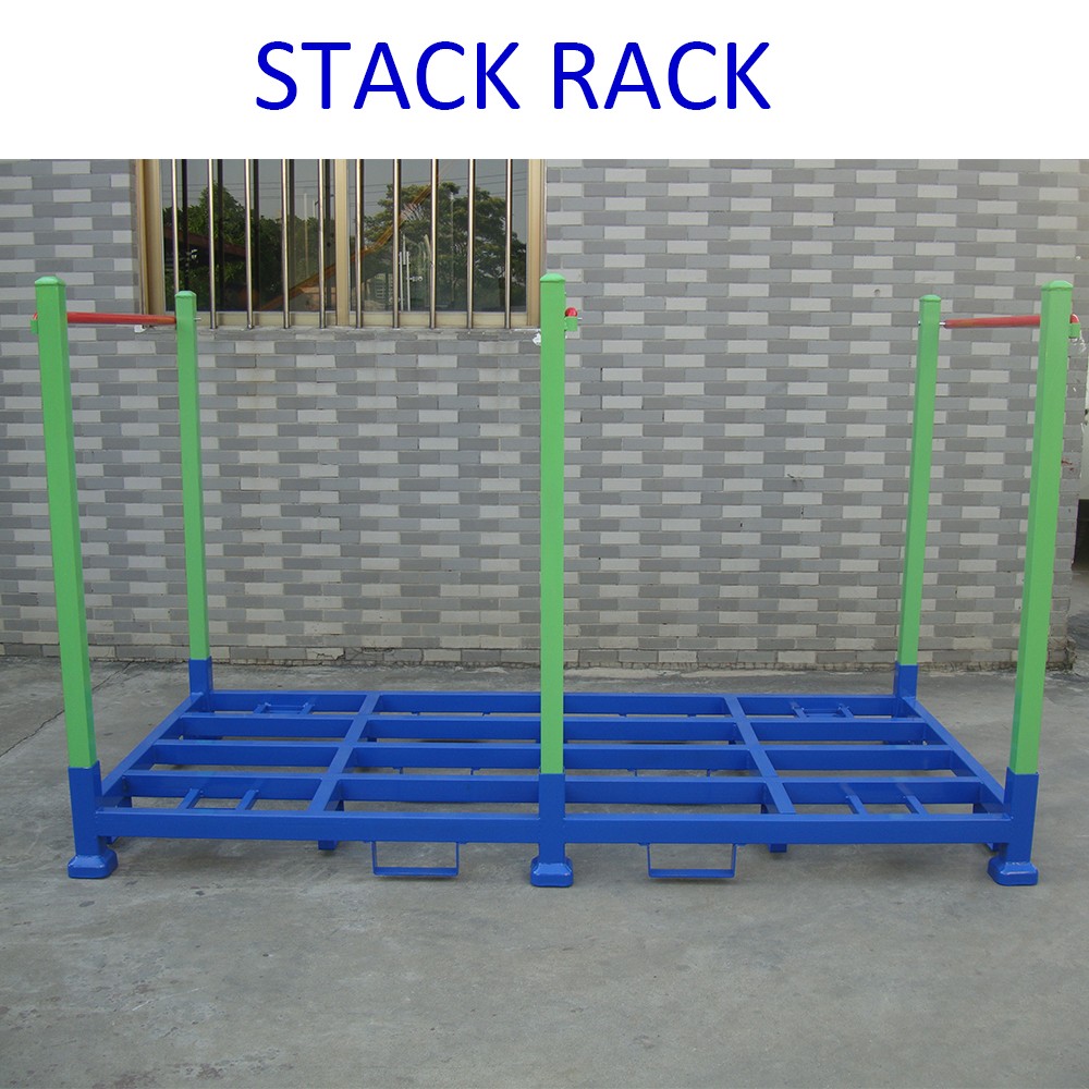 heavy duty long stacking iron rack in blue green red colors for