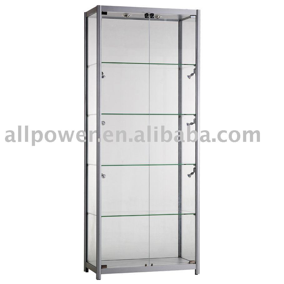 Aluminium Showcase Display Stand With Locked Tempered Glass