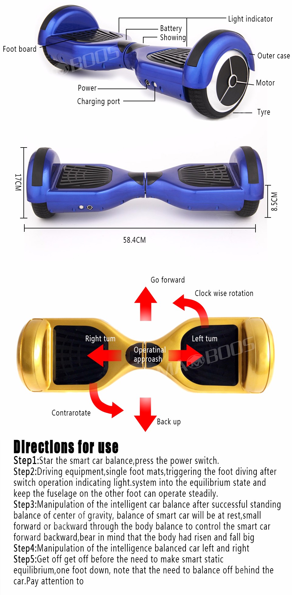 卸売と小売電動スクーターhoverboard一輪車スマートホイールスケートボードドリフト2車輪電動手押し車仕入れ・メーカー・工場
