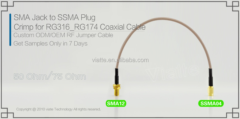 Smajack/ssmaメスプラグ/rg316_rg174オス圧着用同軸ケーブルのコネクター仕入れ・メーカー・工場