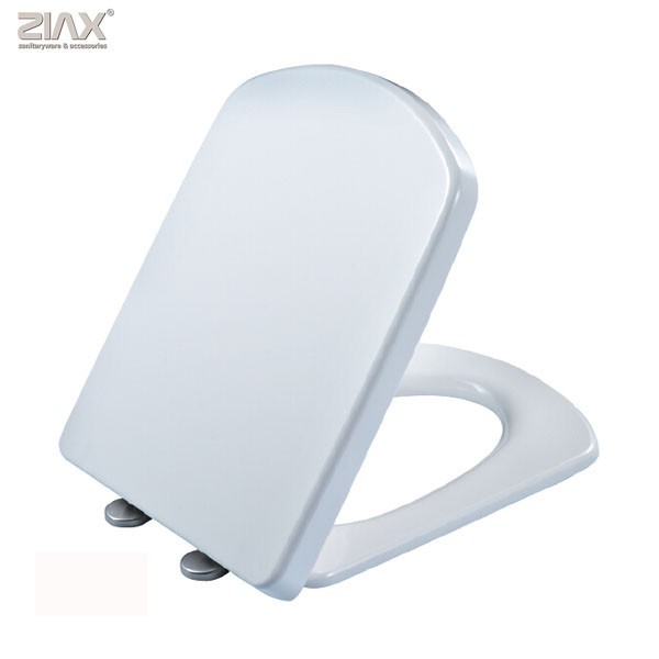 rectangular duroplast toilet seat with quick release soft close metal hinge
