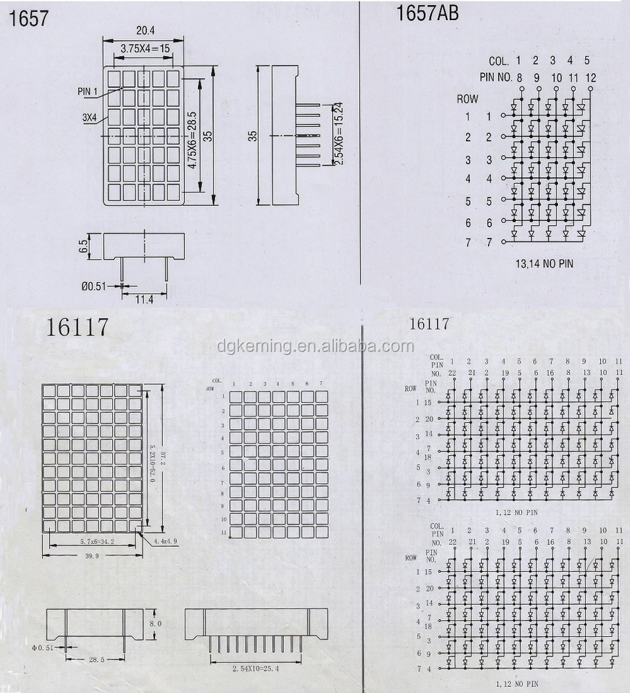 11x7 dot matrix led display