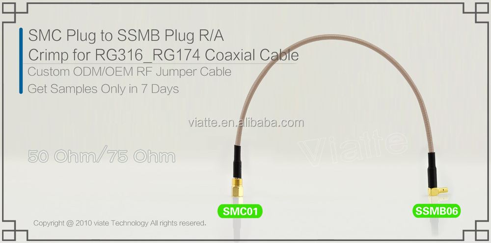 Smcプラグ/へssmbオスプラグ/maler/に圧着力をrg316_rg174用同軸ケーブルのコネクター仕入れ・メーカー・工場