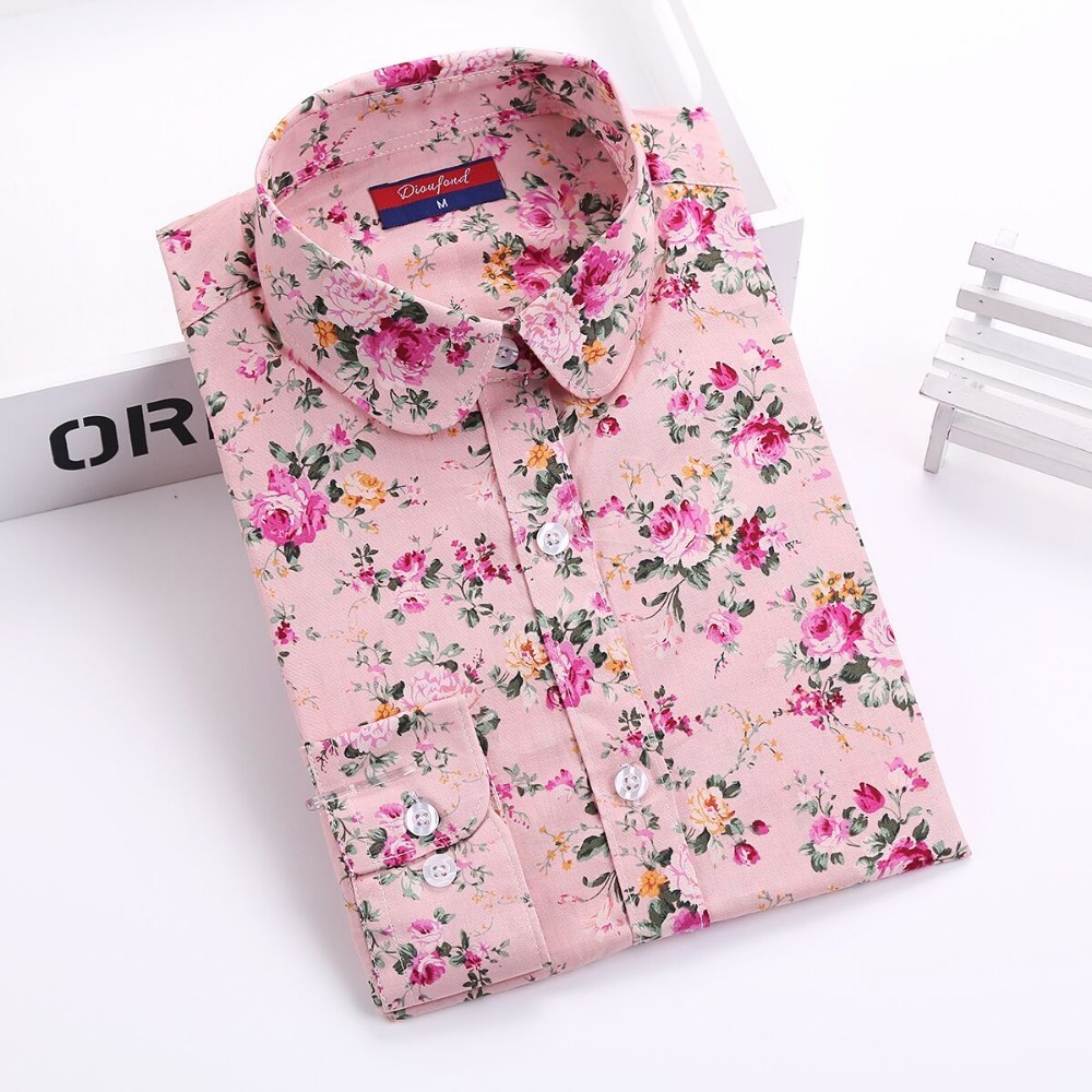 2016新しい ファッション女性ブラウス ターン ダウン襟花柄ブラウス長袖シャツ女性camisas femininas女性の トップス や ブラウス仕入れ・メーカー・工場