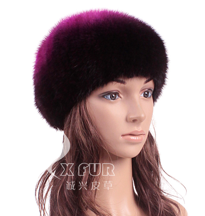 女性人気のハンドニットcx-c-161f本物のミンクの毛皮のファッション帽子問屋・仕入れ・卸・卸売り