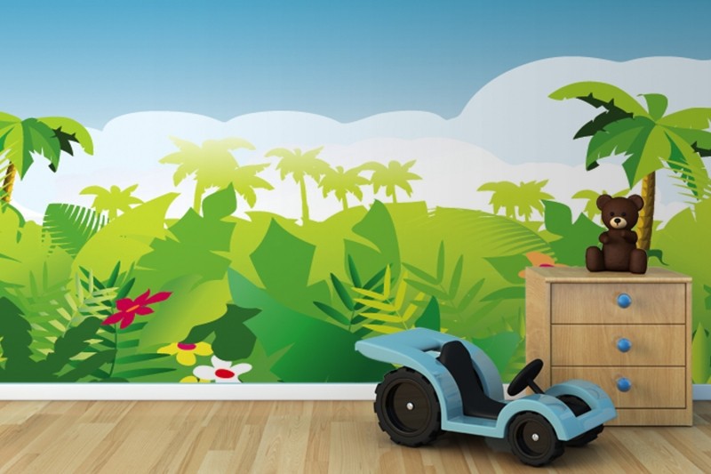 Mural de dibujos animados de selva papel pintado Mural 3D 3D papel