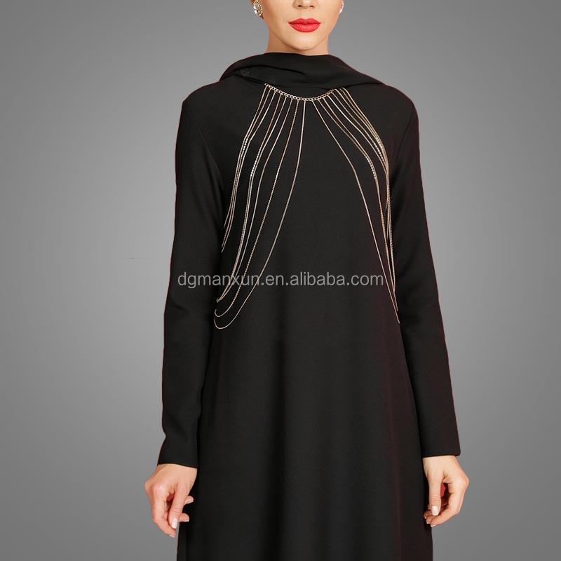 Fashion Islamic muslim evening dress for ladies black abaya in dubai 2017 (3).jpg
