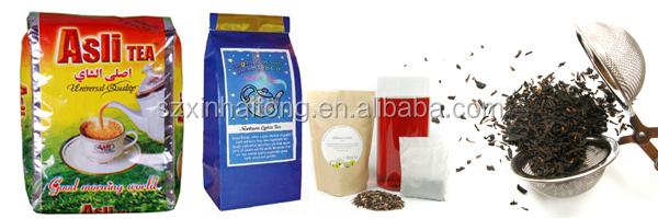 custom printing back seal side gusset plastic tea bag