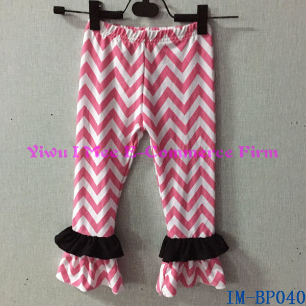 トレンディな子供服ブティックの女の子の綿プレーンアクアトリプルim-bp048冬用レギンスパンツはフリル仕入れ・メーカー・工場