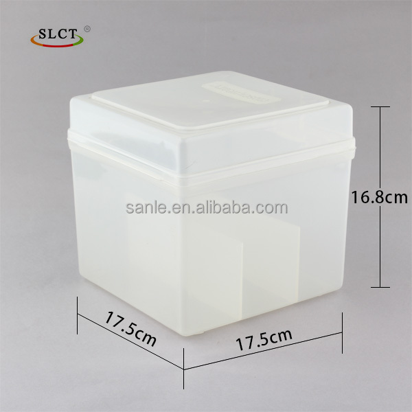 Plastic storage box for pill or candy manufacture