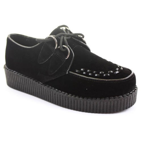 WOMENS SHOES CREEPERS PLATFORM WEDGE LACE UP SHOES CASUAL SHOES BOOTS