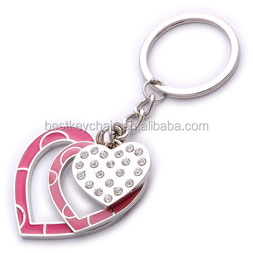 metal souvenir custom keychain heart shaped