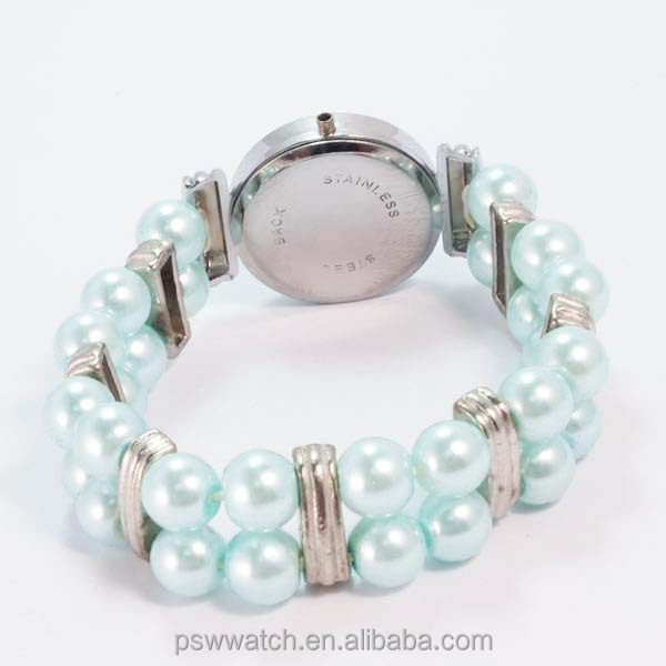 fashion women elastic strap watch genuine pearl beads pearl bracelet watch