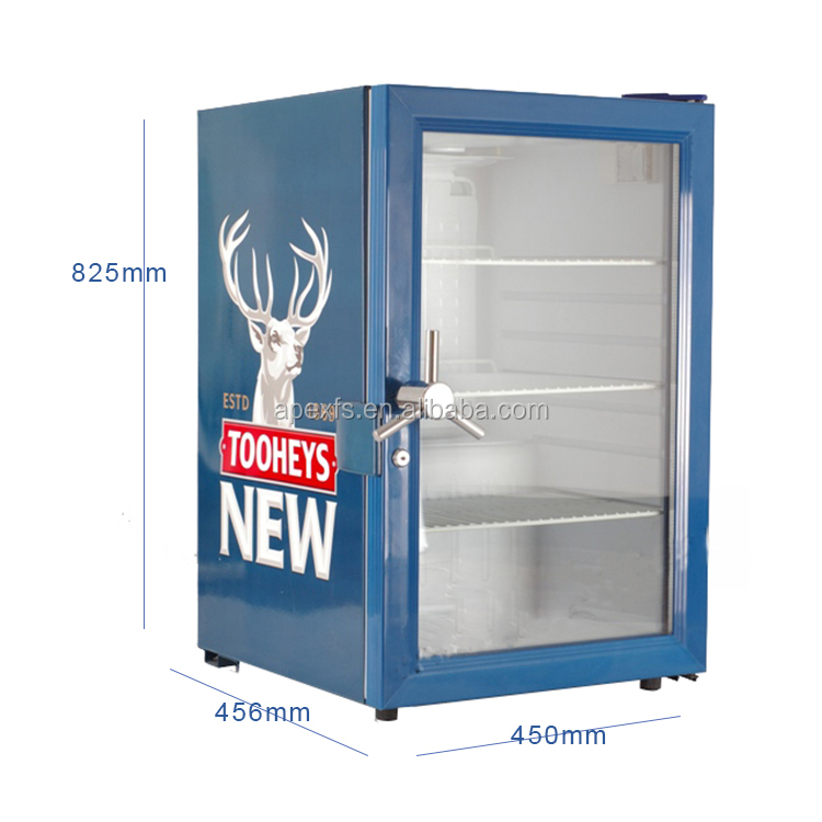 100l Capacity Single Temperature Mini Display Fridge Custom Fridge Countertop Display Cooler