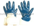 安全カフオープンバック青いニトリル手袋を並ぶジャージ問屋・仕入れ・卸・卸売り