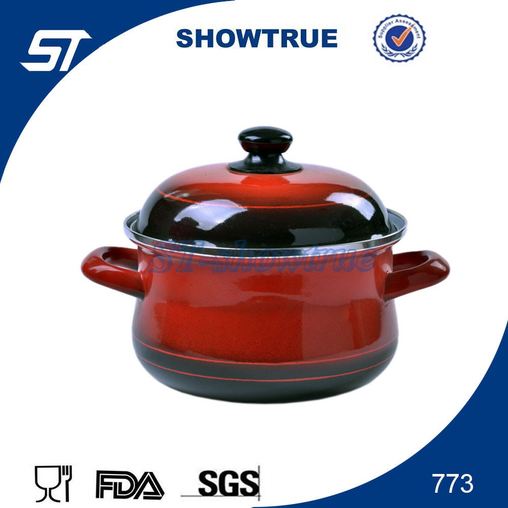 Turkish Style Enamel Coated Steel Cookware With Bakelite Knob And