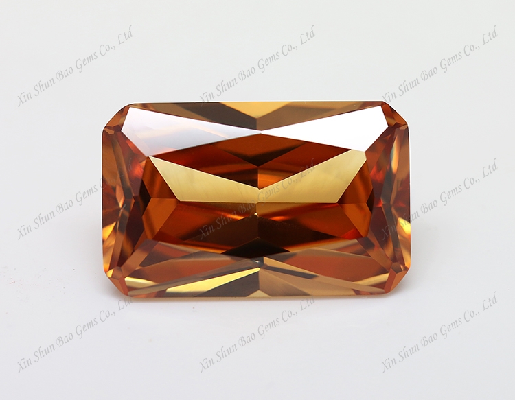 Octagon brillaint cut champagne AAA cubic zirconia suitable for casting