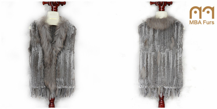 mba毛皮本物の女性の毛皮のベスト、 ウサギの毛皮gilet、 安い毛皮gilet仕入れ・メーカー・工場