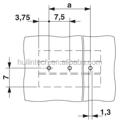 35度7.5ミリメートルピッチ数、 固定型の試験穴付き端子台仕入れ・メーカー・工場