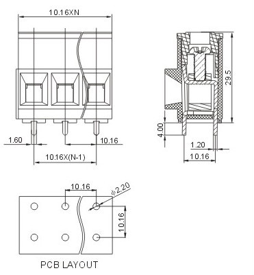 Pcbzb135tピッチ10.16mmネジ留め式端子台仕入れ・メーカー・工場