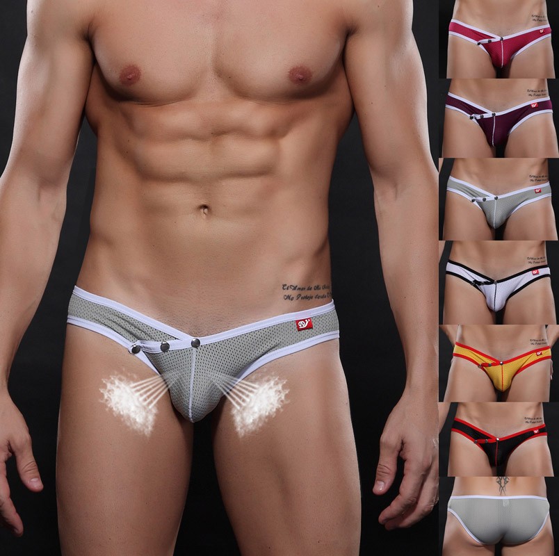 Manocean brand andrew christian underwear men MultiColors sexy low-rise nylon solid seamless men\'s briefs (7)