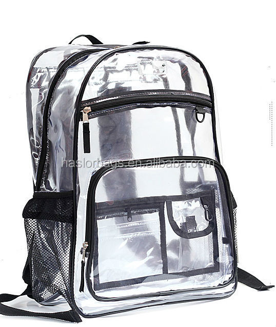 2015 Wholesale custom transparent pvc backpack with hot style