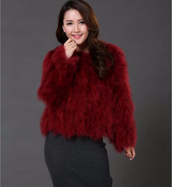 2016ファッションリアル七面鳥の毛皮のコート仕入れ・メーカー・工場