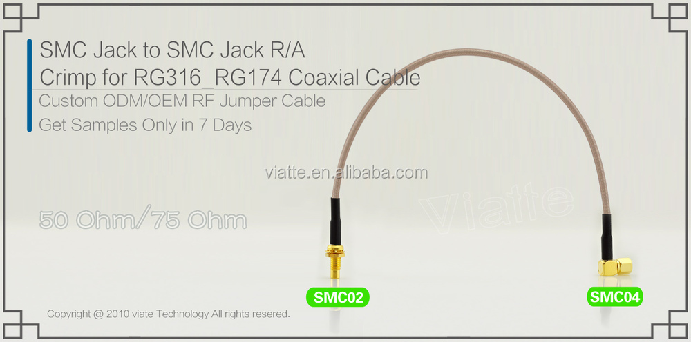 Smcメスジェンダージェンダーにsmcメスr/に圧着力をrg316_rg174用同軸ケーブルのコネクター仕入れ・メーカー・工場