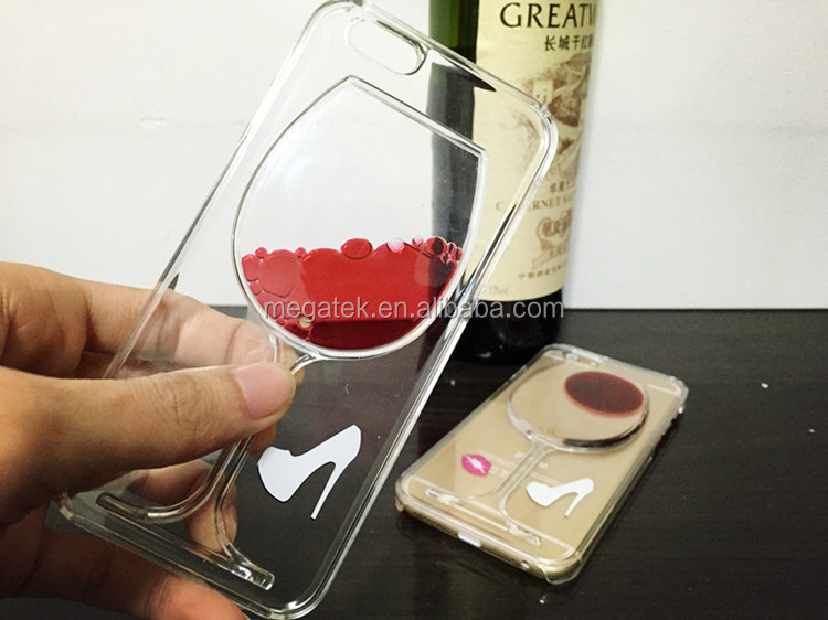 新しいdeisgn液体ワインカップpc用クリアクリスタルケースiphone6プラス4.7,20156ケースiphone用、 iphone用ケースには、 カスタマイズ仕入れ・メーカー・工場