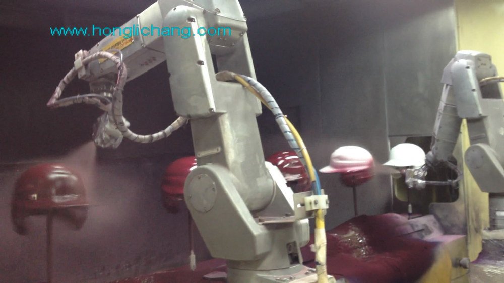 コンピュータ化されたロボット自動塗装ラインのためのpuのラッカープラスチックヘルメット問屋・仕入れ・卸・卸売り