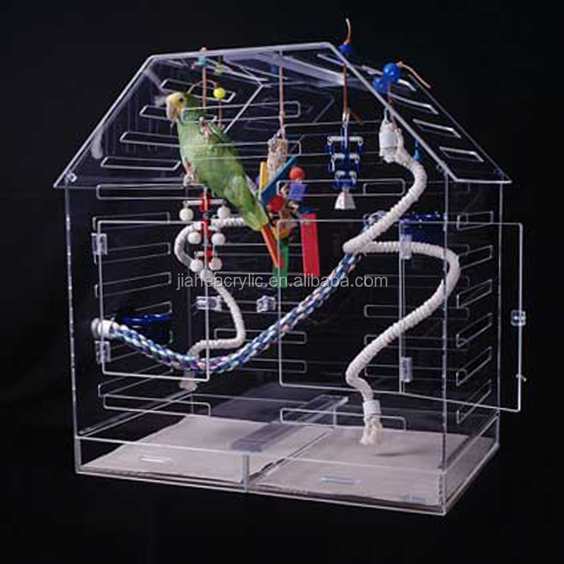 Custom Perspex Large Pet Cage High Quality Clear Acrylic Bird Cage For