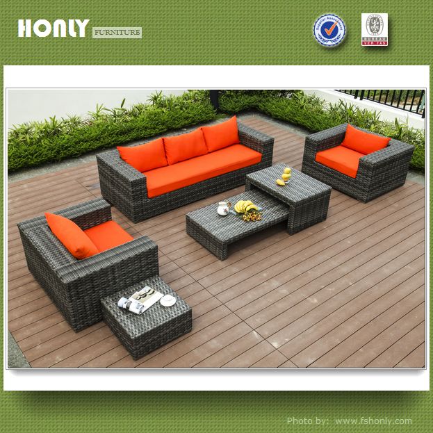 Hot selling modern aluminium frame rattan garden sofa set