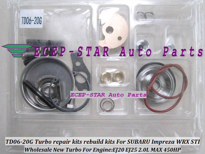 TD06 20G TD06-20G Turbo Turbocharger repair kits rebuild kits For SUBARU Impreza WRX STI Engine EJ20 EJ25 2.0L MAX 450HP