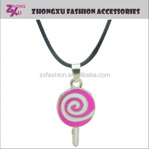 new cheap and popular custom cute lollipop necklace wholesale