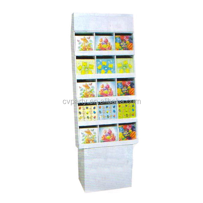 floor paper display shelf printing red wine display stand